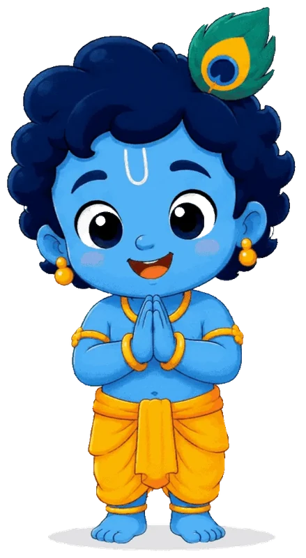Kanha with hands together in a namaste gesture