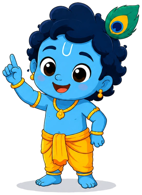 Kanha pointing upward